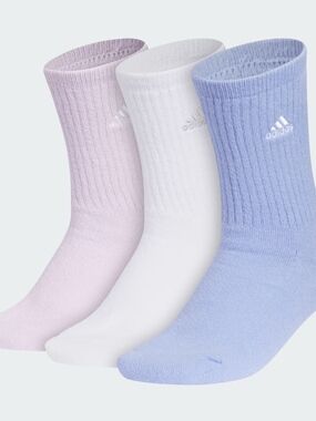 adidas 3-Pack Cushioned Climacool Crew Socks Womens Shoe Size 5-10
